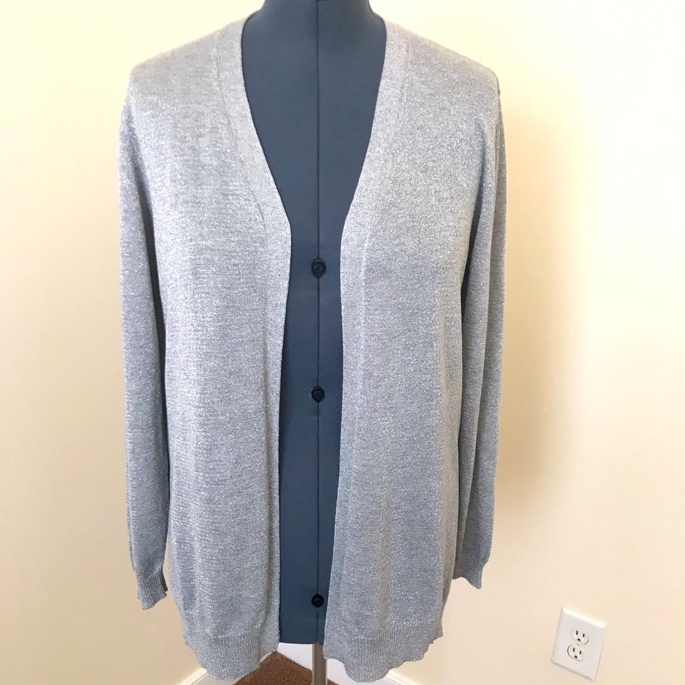 Verve Ami Sliver Metallic Cardigan Sweeter Size XL